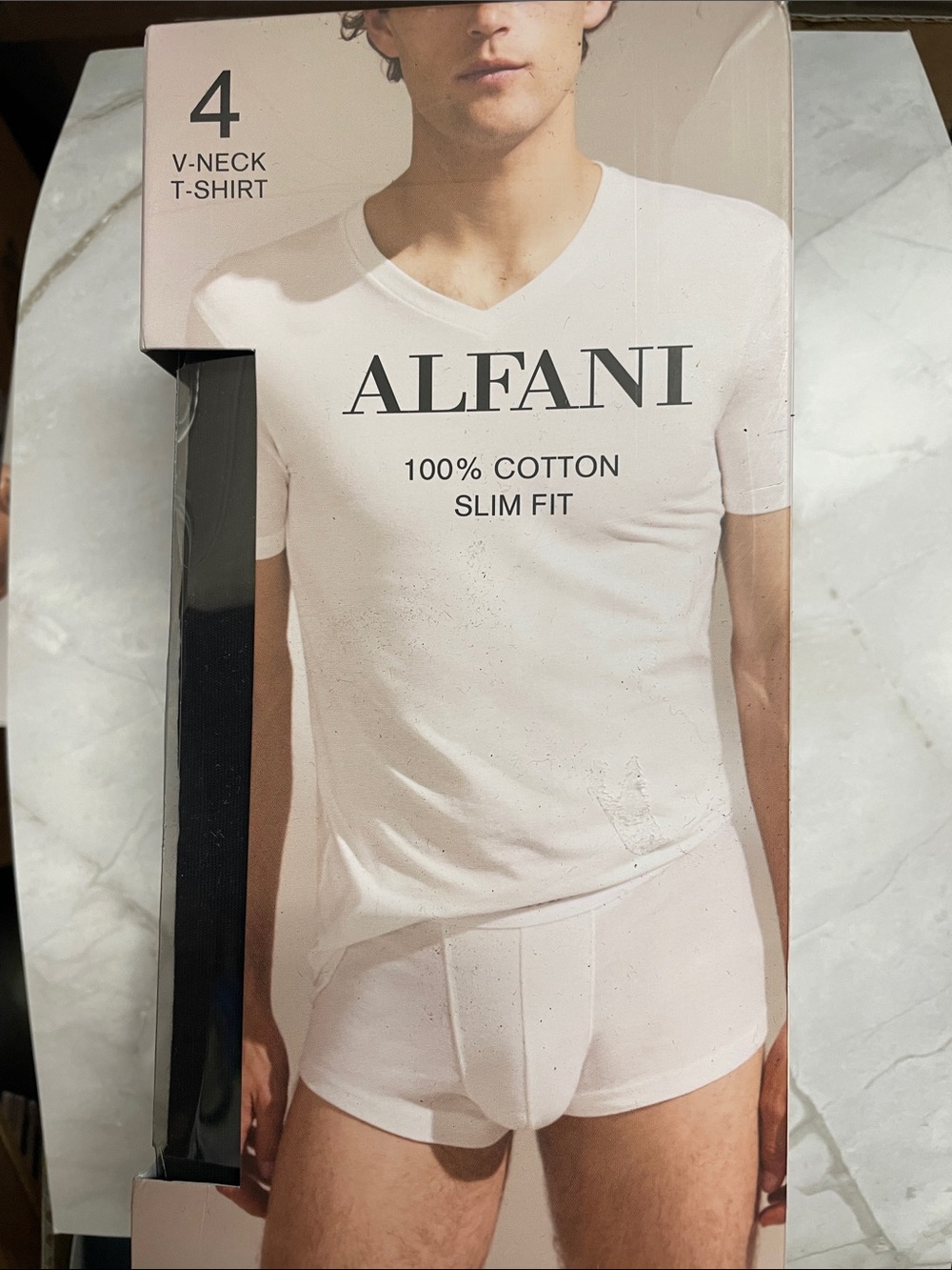 Alfani Men’s V-Neck T-Shirt 4-Pack- Black